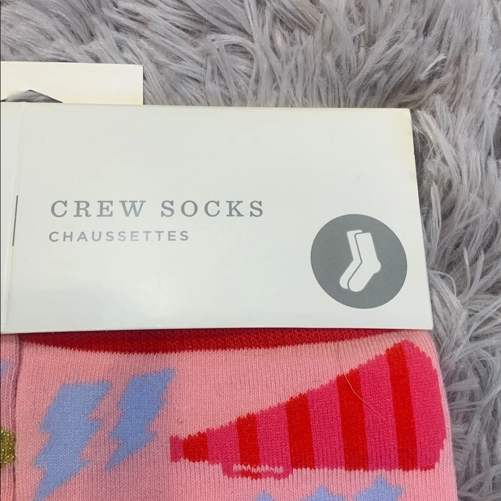 🌹Hallmark • NWT Pink 'Go For Gold Girl' Girls' Crew Socks Sport & Trophy Motifs